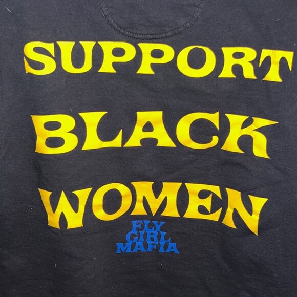 Lisa Simpson Fly Girl Mafia Support Black Women Black Sweatshirt Size L Unisex - Picture 4 of 6